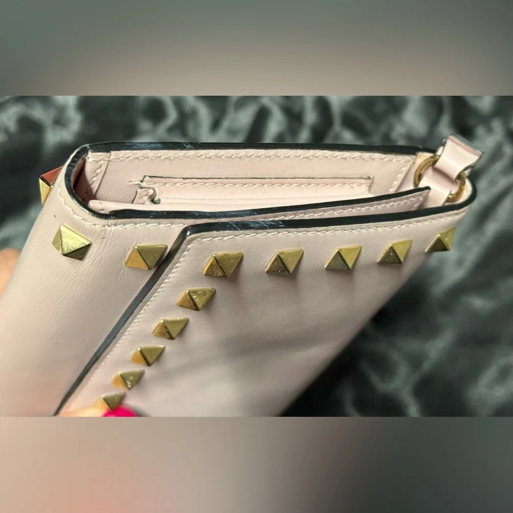 Valentino blush pink rock stud clutch/wristlet